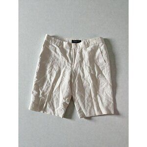 BANANA REPUBLIC Beige Linen Blend Bermuda Shorts Size 0 NEW NWT